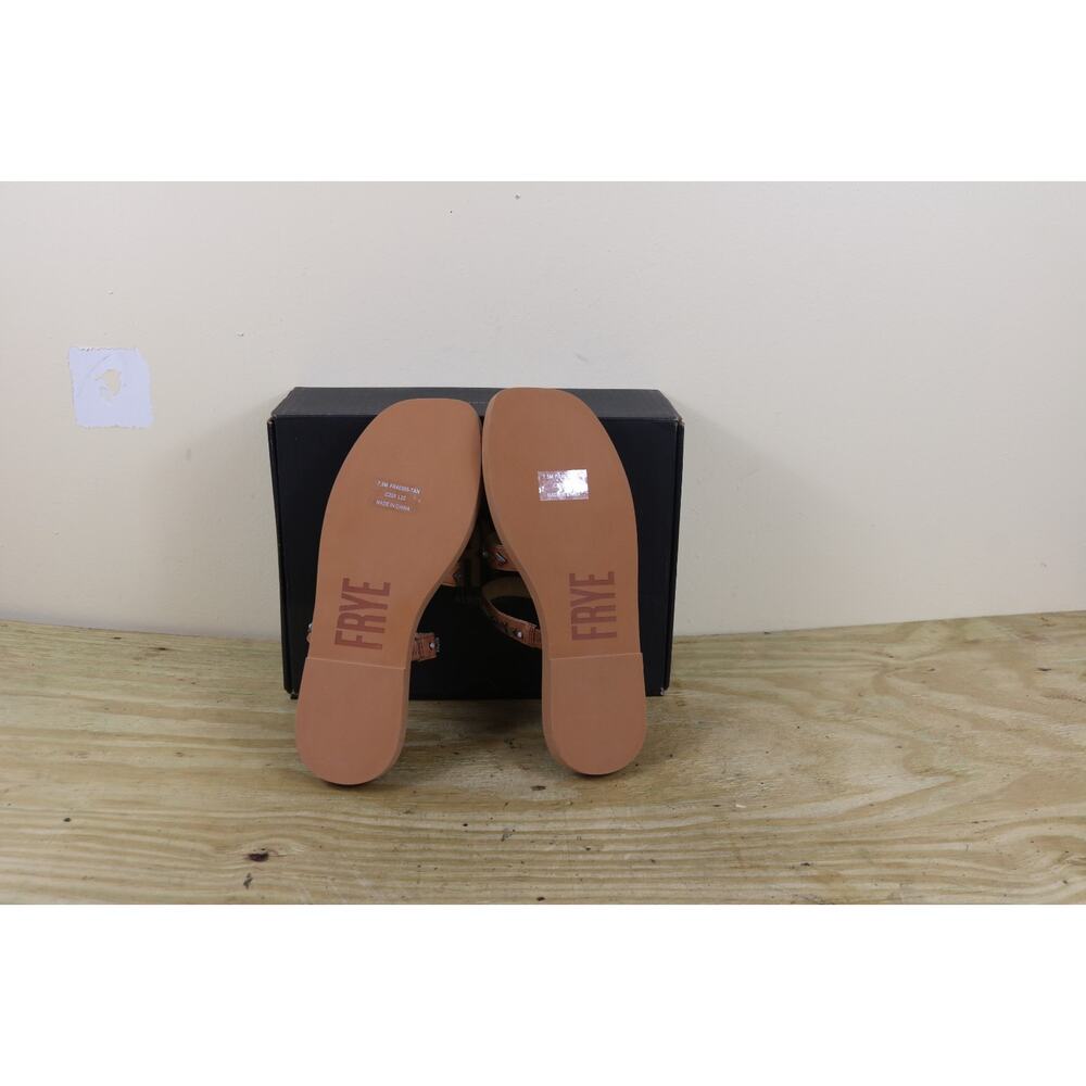 New Frye Sandals Womens 8.5M Brown Leather Faye Studded Slide Slip On - Picture 4 of 5